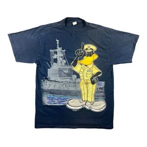 Vintage Warner Bros Daffy Duck 1994 Aircraft Carrier T-Shirt
